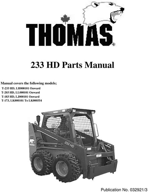 thomas 233 skid steer parts|thomas skid steer manual.